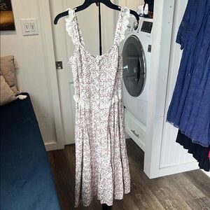 Floral Lace Trim Maxi Dress